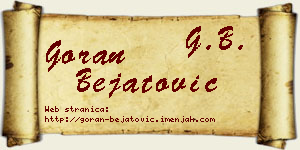 Goran Bejatović vizit kartica
